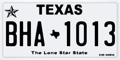 TX license plate BHA1013