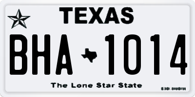 TX license plate BHA1014