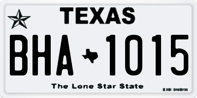 TX license plate BHA1015