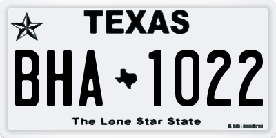 TX license plate BHA1022