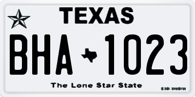 TX license plate BHA1023