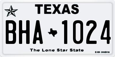 TX license plate BHA1024