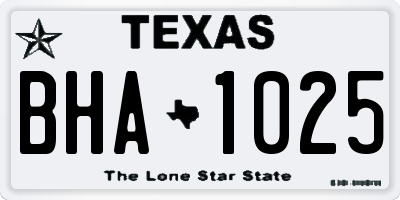 TX license plate BHA1025