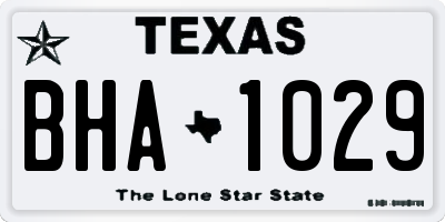 TX license plate BHA1029
