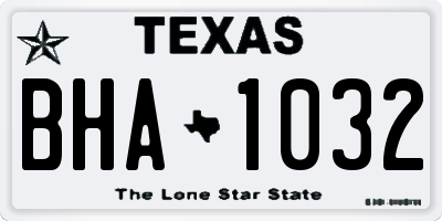 TX license plate BHA1032