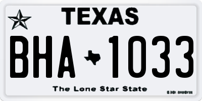 TX license plate BHA1033