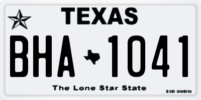 TX license plate BHA1041