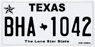 TX license plate BHA1042