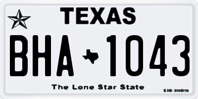 TX license plate BHA1043