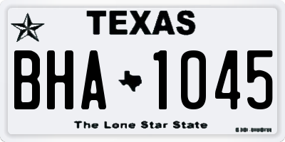 TX license plate BHA1045