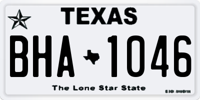 TX license plate BHA1046