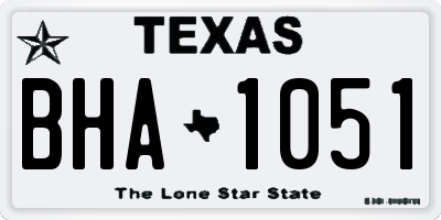 TX license plate BHA1051
