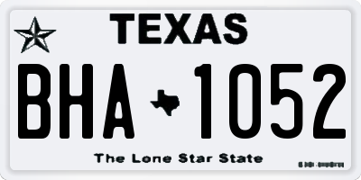 TX license plate BHA1052