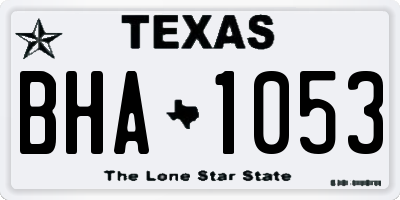 TX license plate BHA1053