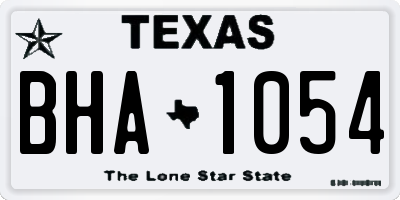 TX license plate BHA1054