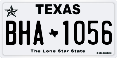 TX license plate BHA1056