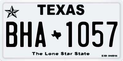 TX license plate BHA1057