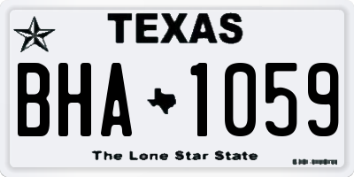 TX license plate BHA1059