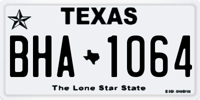 TX license plate BHA1064