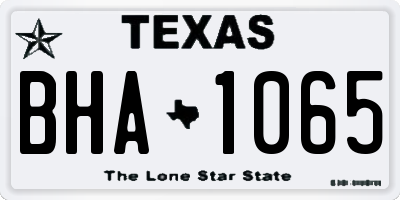 TX license plate BHA1065