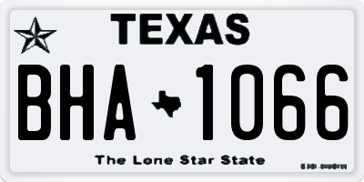TX license plate BHA1066
