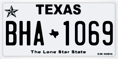TX license plate BHA1069