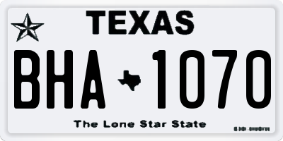 TX license plate BHA1070
