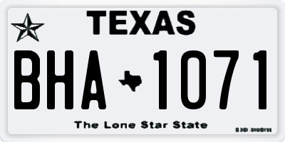 TX license plate BHA1071