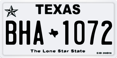 TX license plate BHA1072