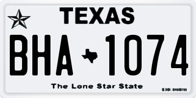 TX license plate BHA1074