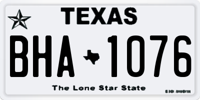 TX license plate BHA1076