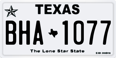 TX license plate BHA1077