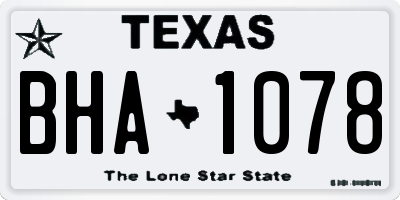 TX license plate BHA1078