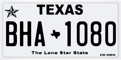 TX license plate BHA1080