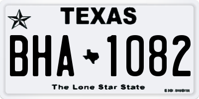 TX license plate BHA1082