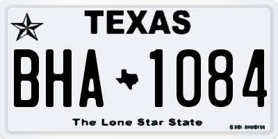TX license plate BHA1084