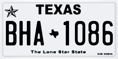 TX license plate BHA1086