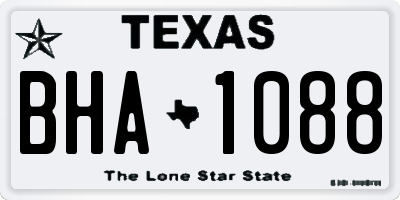 TX license plate BHA1088