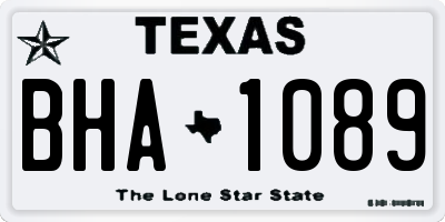TX license plate BHA1089
