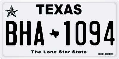 TX license plate BHA1094