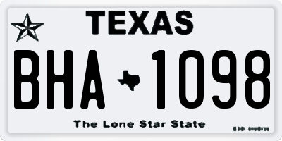 TX license plate BHA1098