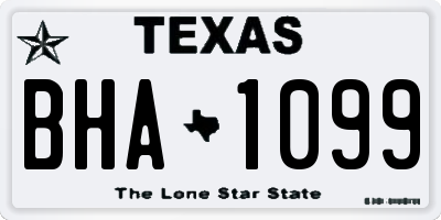 TX license plate BHA1099