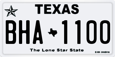 TX license plate BHA1100