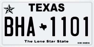 TX license plate BHA1101