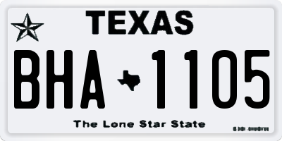 TX license plate BHA1105