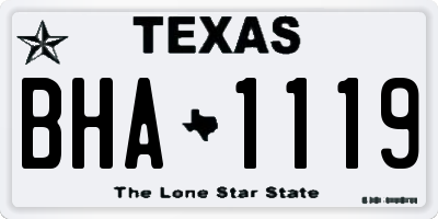 TX license plate BHA1119