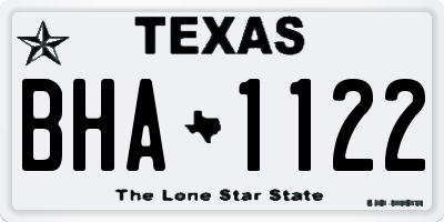 TX license plate BHA1122