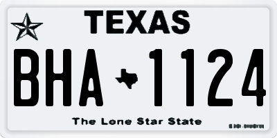 TX license plate BHA1124