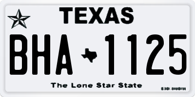 TX license plate BHA1125