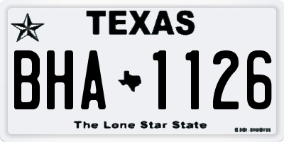 TX license plate BHA1126